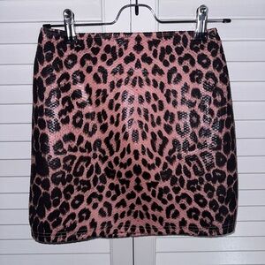 Fashion Nova leather cheetah skirt